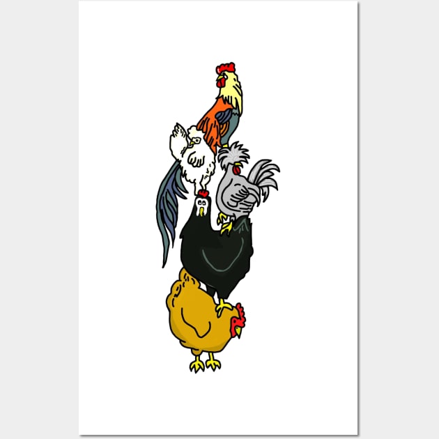 Chicken Friends Wall Art by imphavok